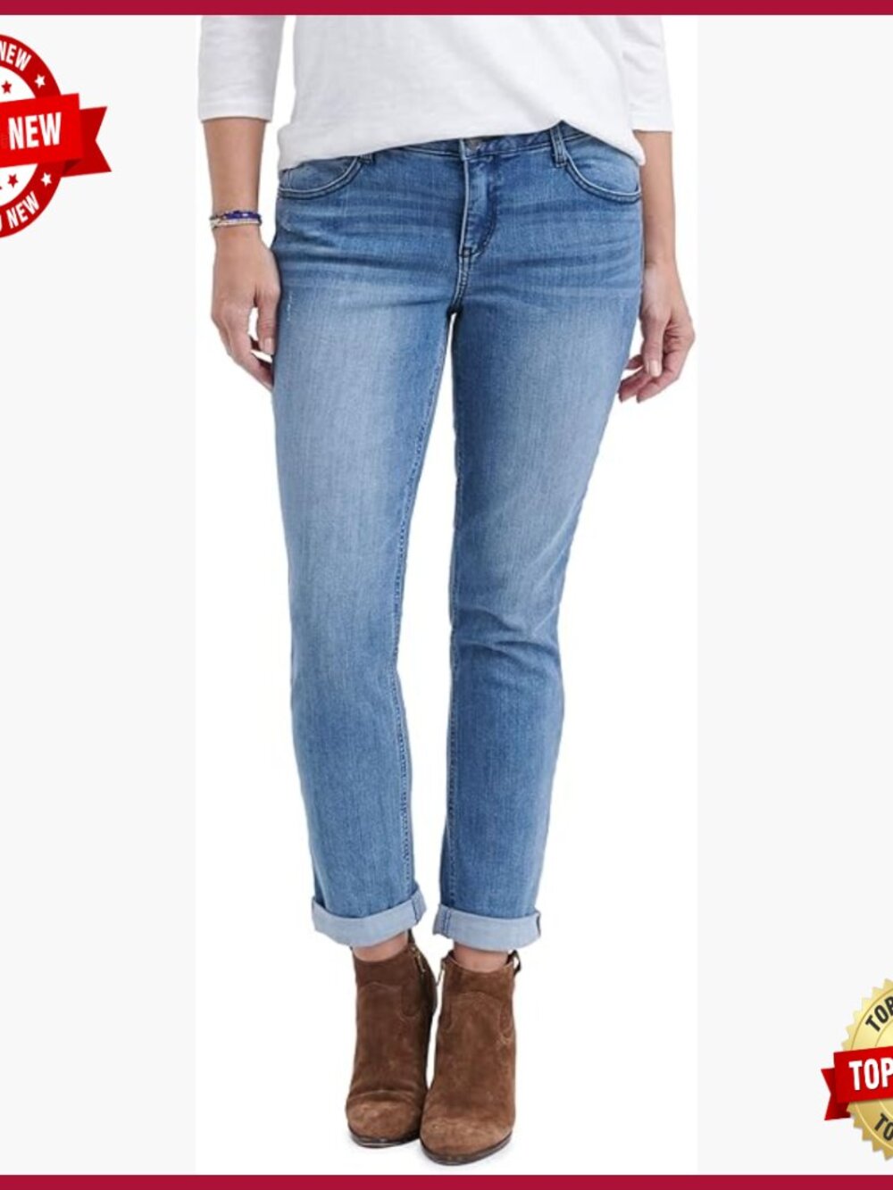 Petite Ab Solution Jeans With Elastic Waist, Figure Flattering Fit